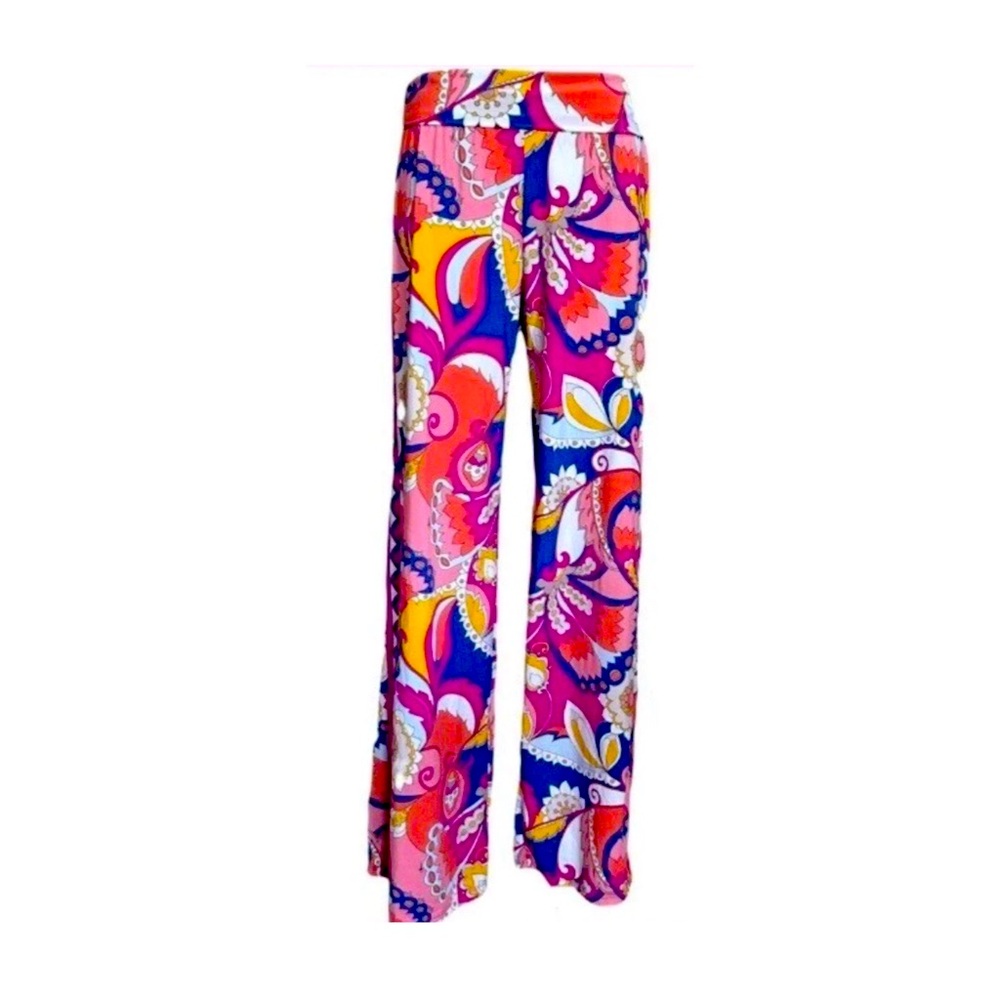 TRINA TURK Sevilla Bold Print Cover Up Swim Side Split Boho Resort Vacay Pants S